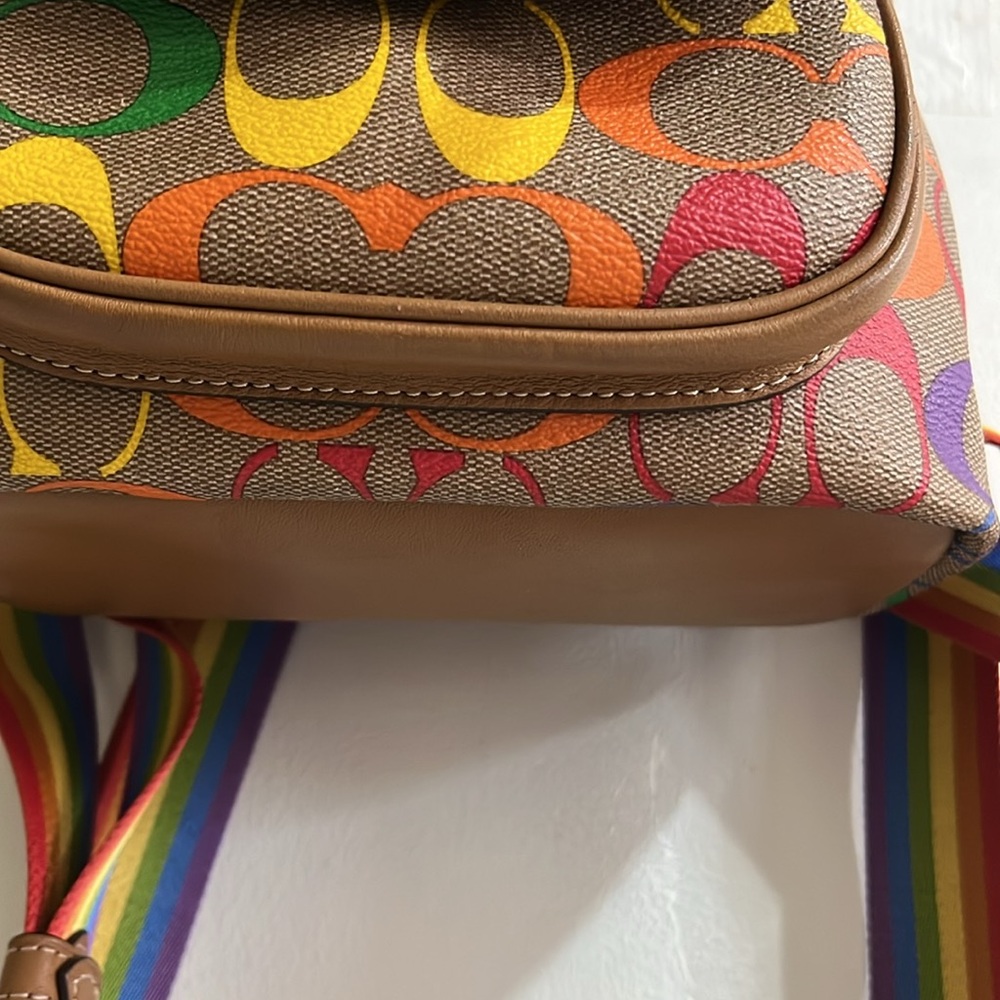 Coach Pennie Backpack 22 In Rainbow Signature - Picture 9 of 14